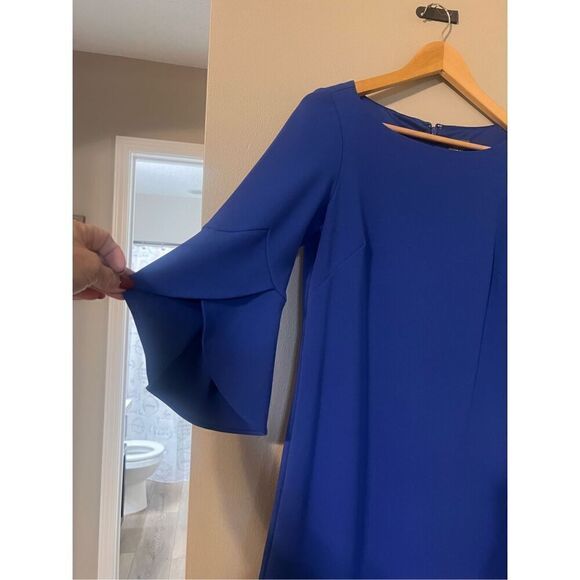 Vince Camuto Women's 4 Tulip Bell Sleeve Mini Dress Royal Blue Cocktail Party - Picture 4 of 9